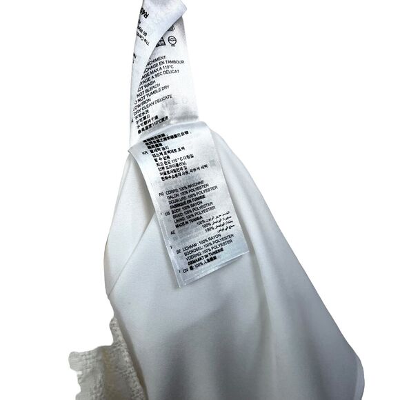 Sandro‎ Paris Womens Rush Crochet Dress Keyhole V Neck Eyelet Waist Cream Size 2 - Picture 5 of 7